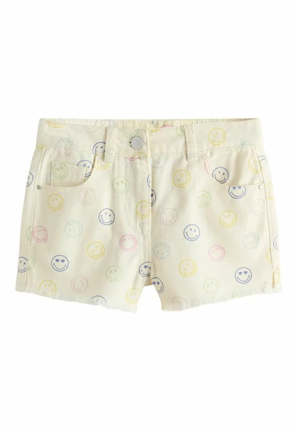 Джинсовые шорты стандартной длины с бахромой по краю Next, Ecru Multicolour Smiley World
