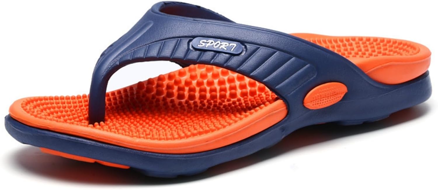 

Сланцы для мужчин и женщин, легкие массажные сандалии с акупунктурой, летние дышащие пляжные туфли с поддержкой свода стопы, повседневные тапочки для облегчения подошвенного фасциита, универсальные Lghlmcl, оранжевый