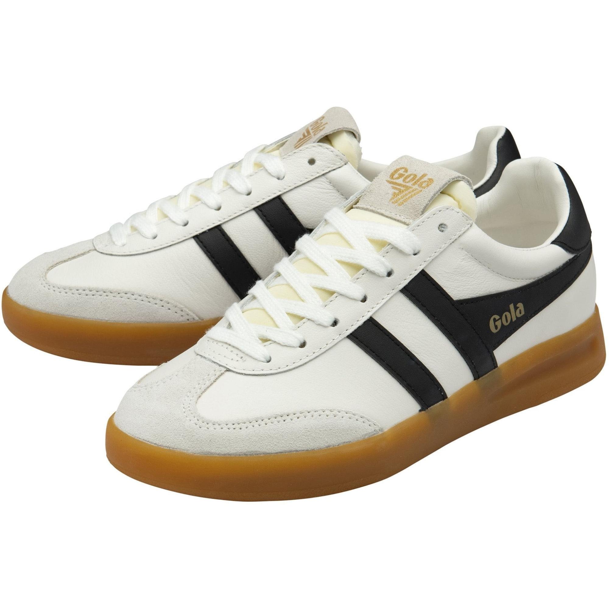 Классические мужские кожаные кроссовки Cyclone Gola, White/Black/Gum — фото 3