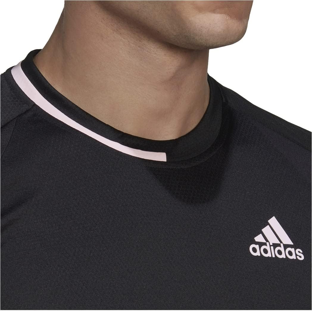 Мужская теннисная футболка с коротким рукавом серии US LA196 Adidas, черный — фото 3