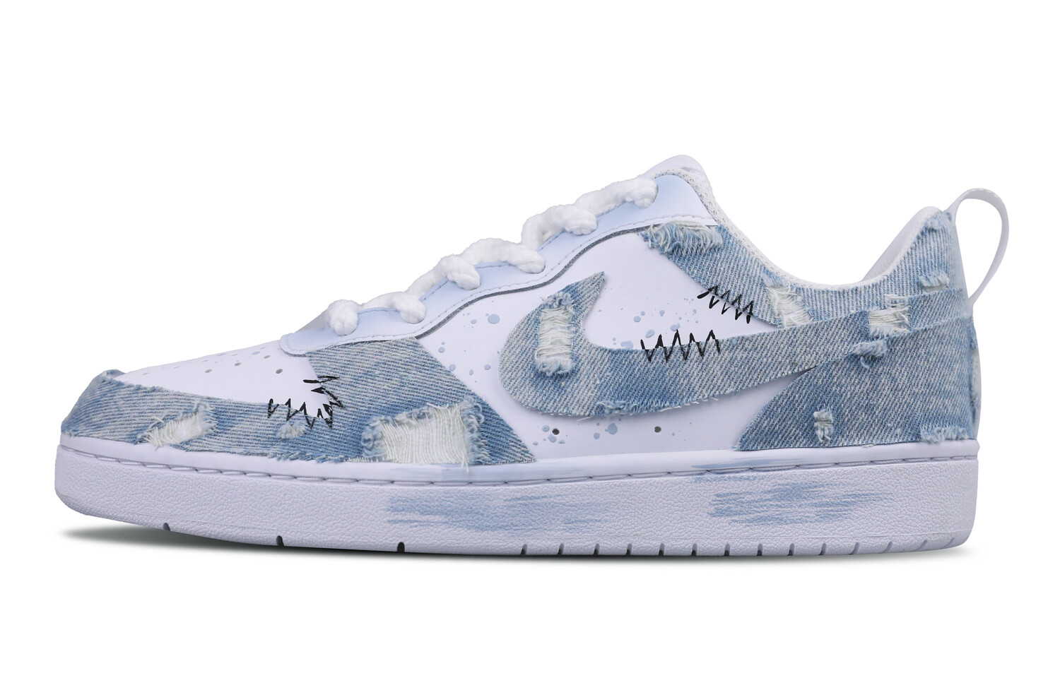 

Кроссовки Nike Court Borough Skateboard Shoes Women's Low-Top White, Синий, Кроссовки Nike Court Borough Skateboard Shoes Women's Low-Top White