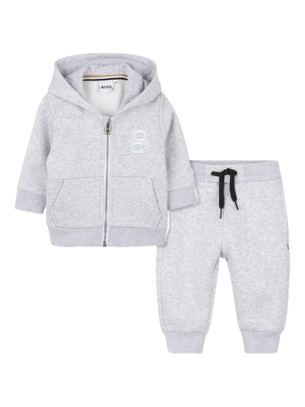 

Спортивный костюм на молнии с капюшоном BOSS Kidswear, серый