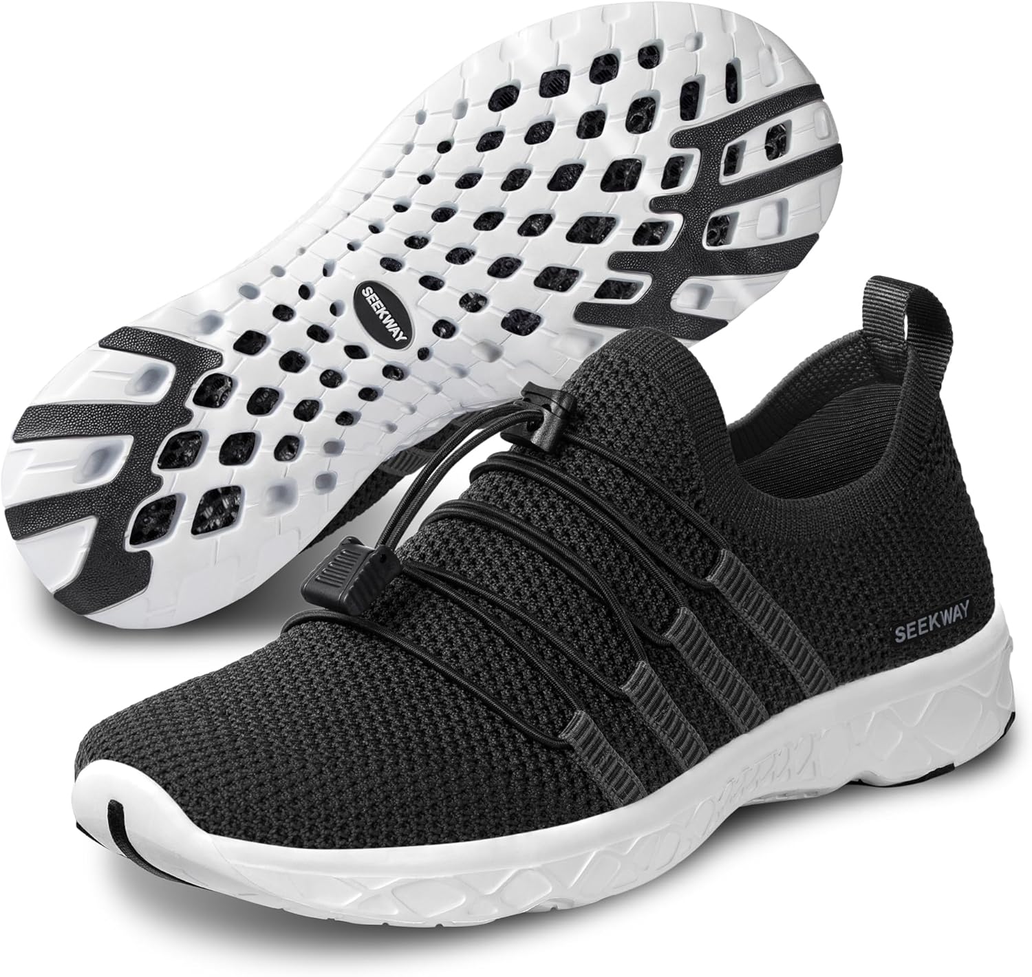 

Мужские и женские водные кроссовки, быстросохнущие акваобувь, босоножки для пляжа, серфинга, походов, бассейна и водных видов спорта Seekway, белый/черный