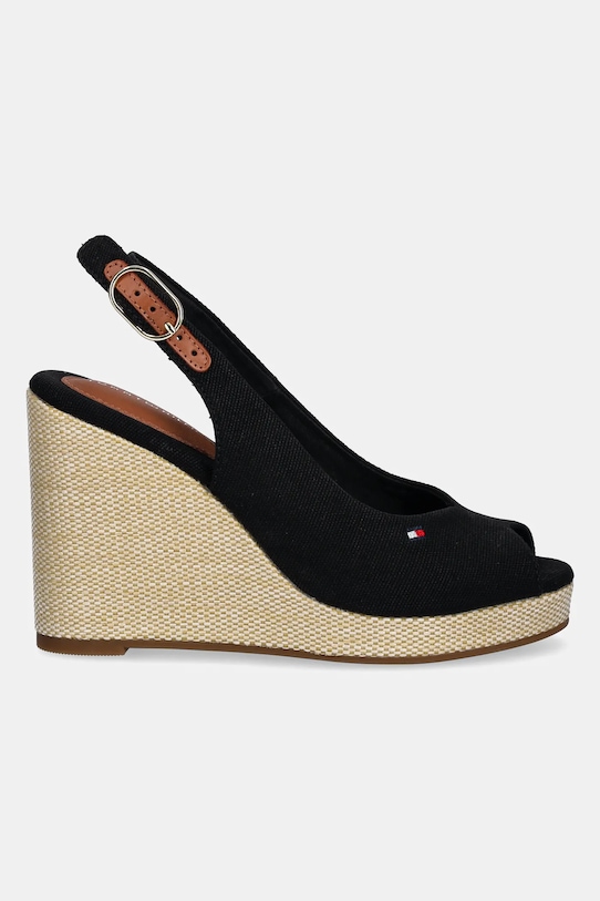 Сандалии Flag High Wedge Espadrille на ремешке Tommy Hilfiger, черный — фото 2