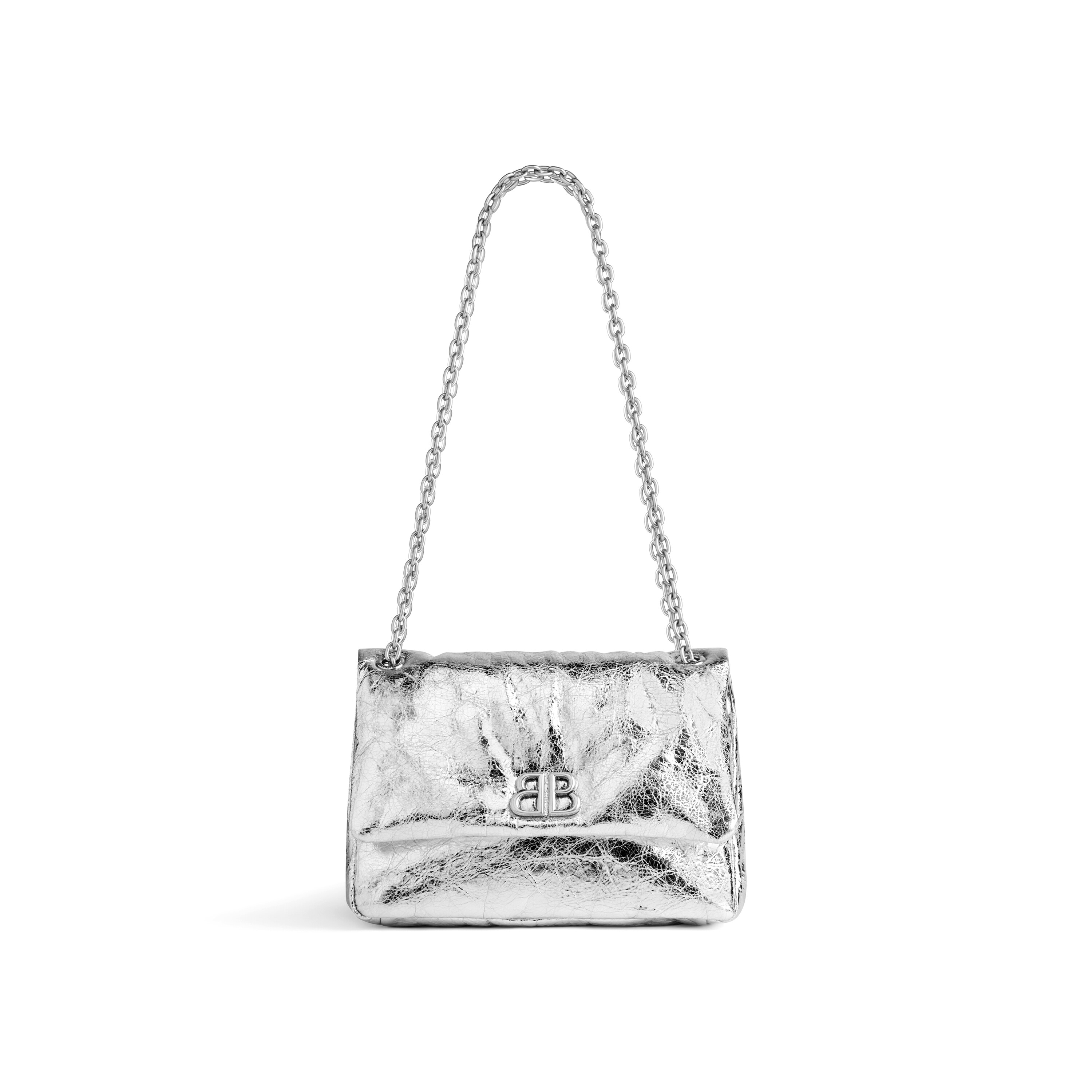 

Сумка Monaco Mini металлизированная BALENCIAGA, серебряный