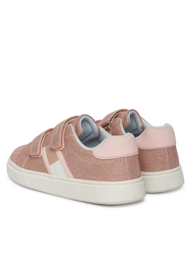 Tommy Hilfiger Кроссовки Flag Low Cut Velcro T1A9-34232-0745 S, розовые — фото 3