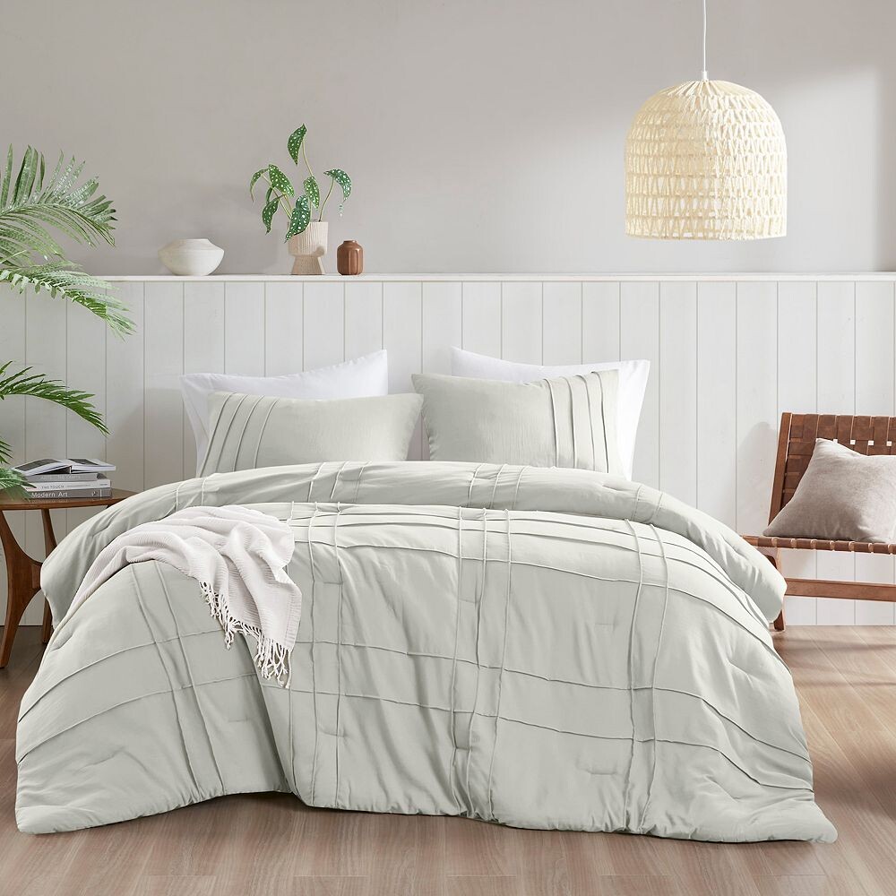 

510 Design Porter Комплект мягкого потертого плиссированного одеяла, цвет Silver