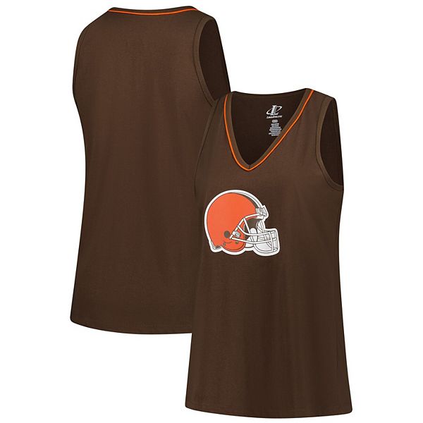 

Женская футболка-майка Cleveland Browns plus size Stellar Win v-neck коричневого цвета Unbranded