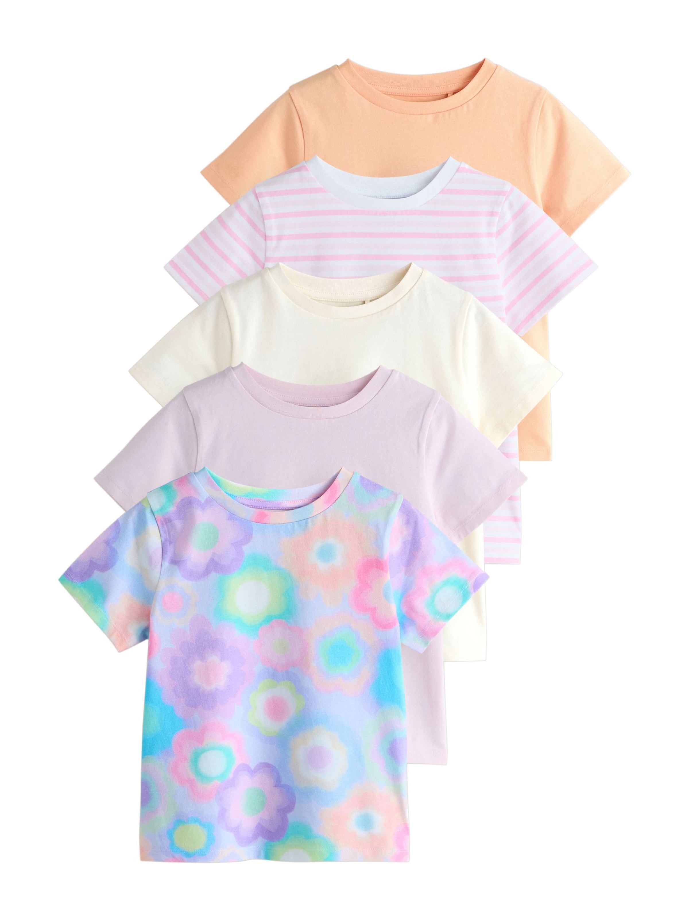 

Next Футболка в цветах светло-голубой, светло-желтый, пастельно-оранжевый, розовый, кремовый