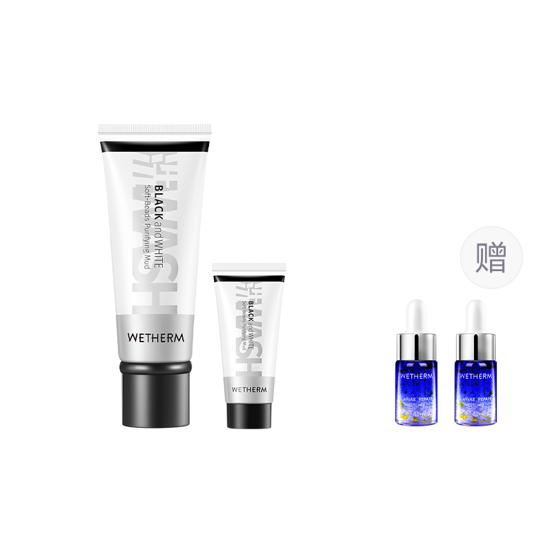 

WETHERM Черно-белая очищающая пенка с мягкими гранулами и увлажняющим эффектом