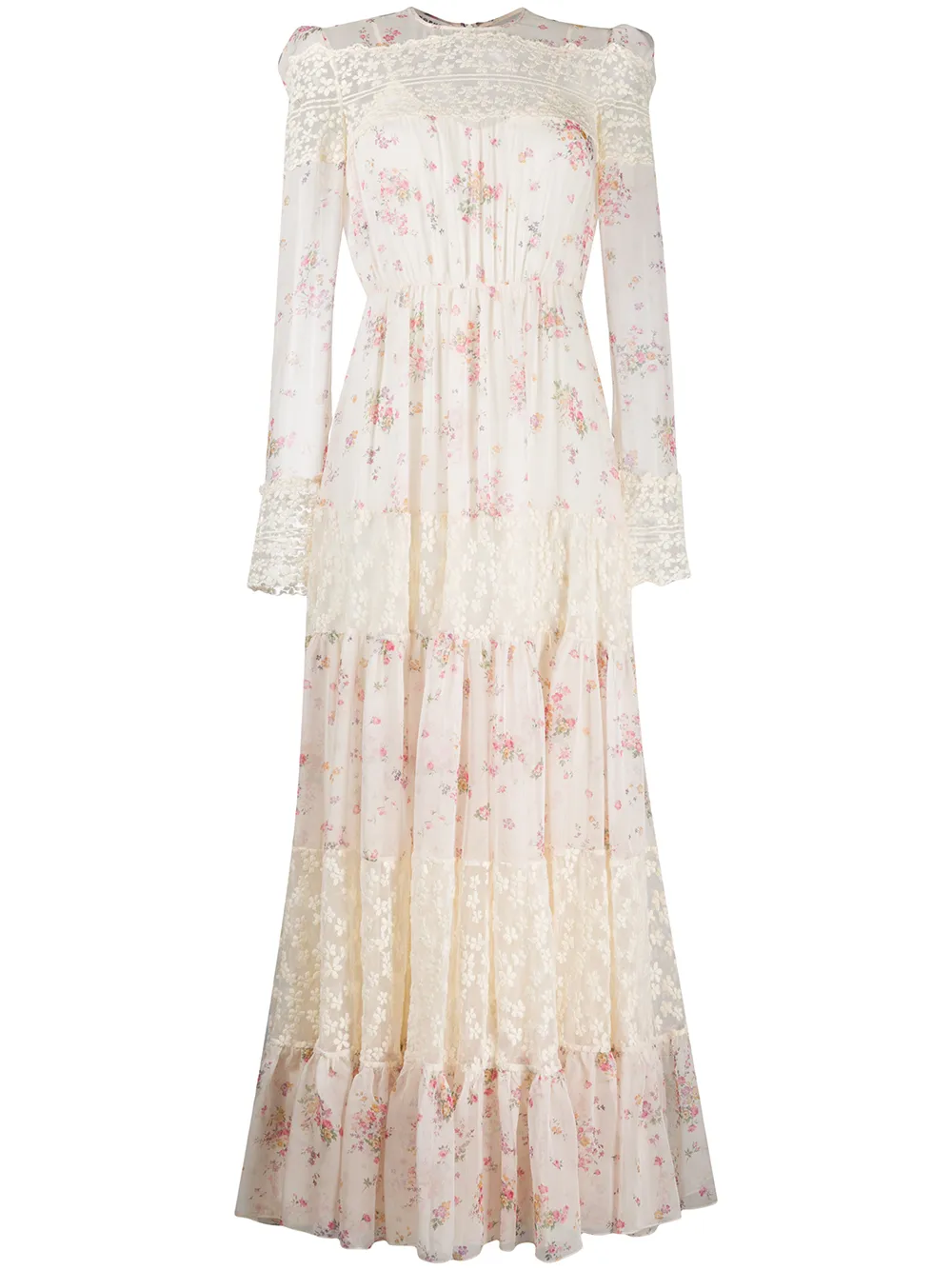 

Вечернее платье с цветочным принтом Philosophy Di Lorenzo Serafini, нейтральный