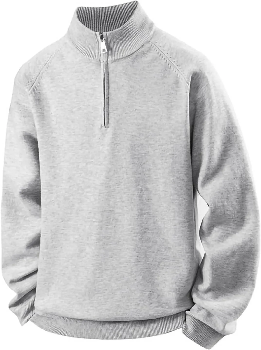 

Мужской вязаный свитер с узором "резинка" и воротником-стойкой