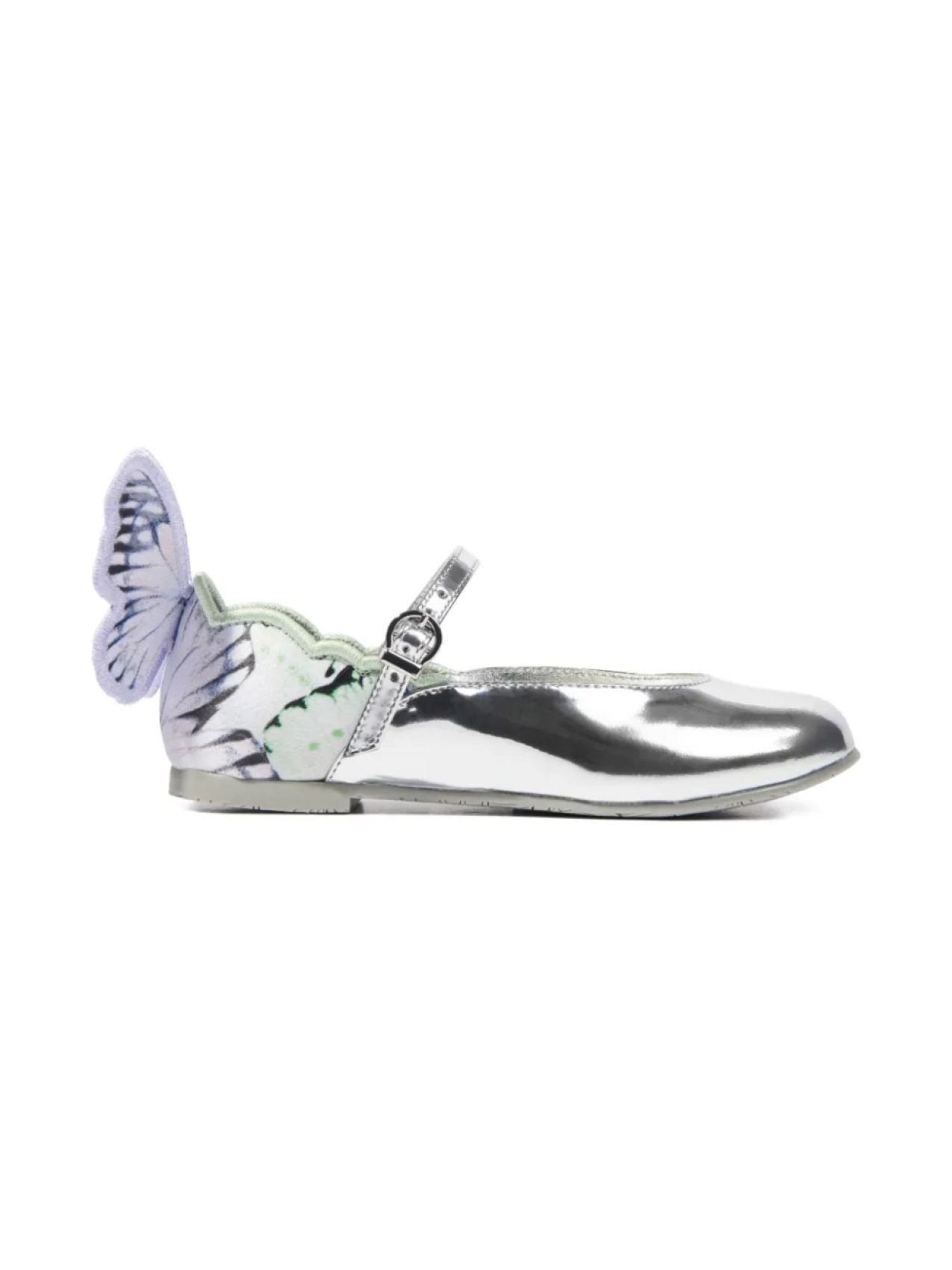 

Кожаные балетки Wings Sophia Webster Mini, серебряный