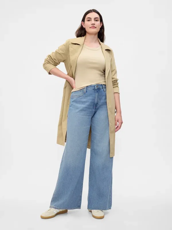 Джинсы Bergie wide leg Gap, light wash — фото 4