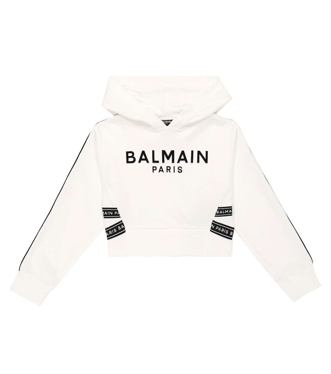 

Худи из хлопкового джерси с логотипом Balmain, белый