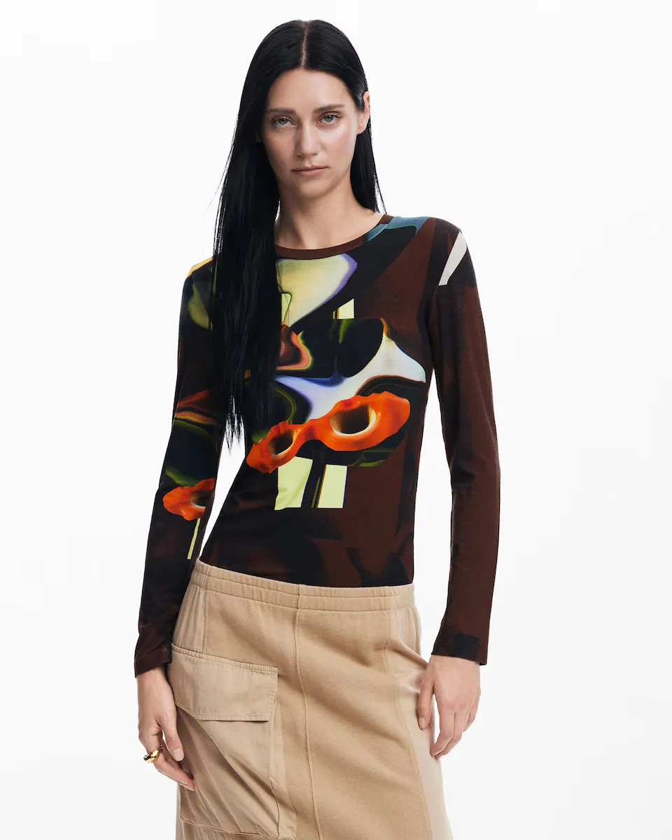 

Женская футболка Arty с длинным рукавом Desigual, коричневый