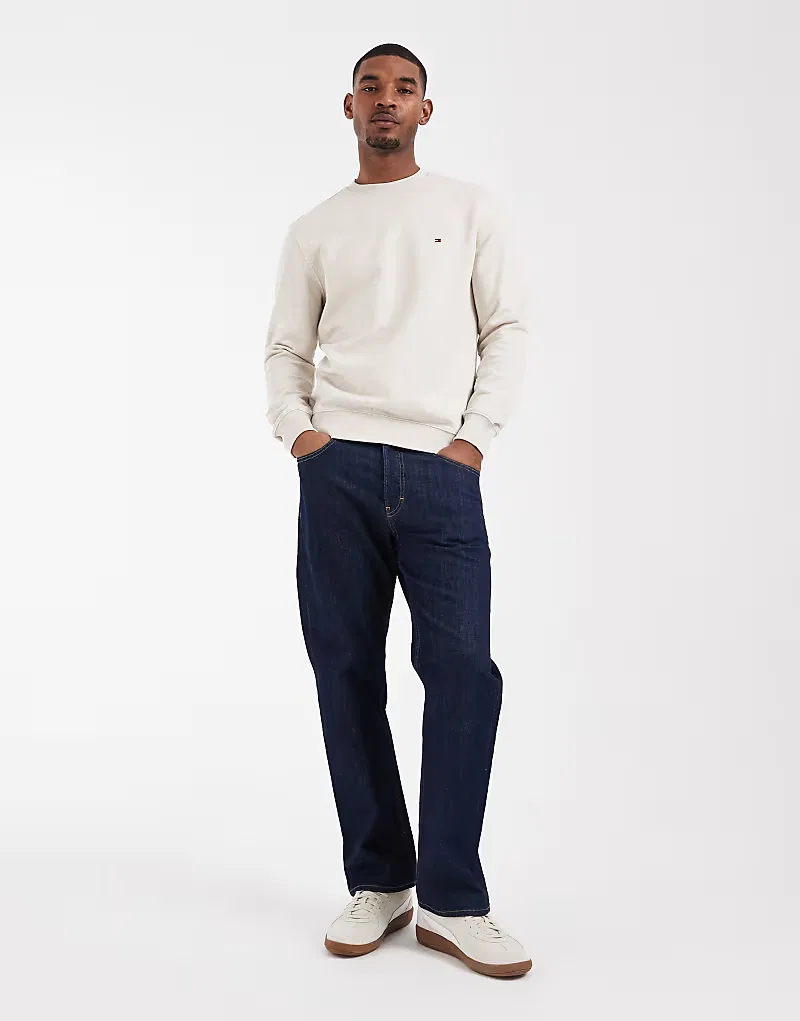 Бежевая толстовка с круглым вырезом Tommy Hilfiger Essential — фото 3