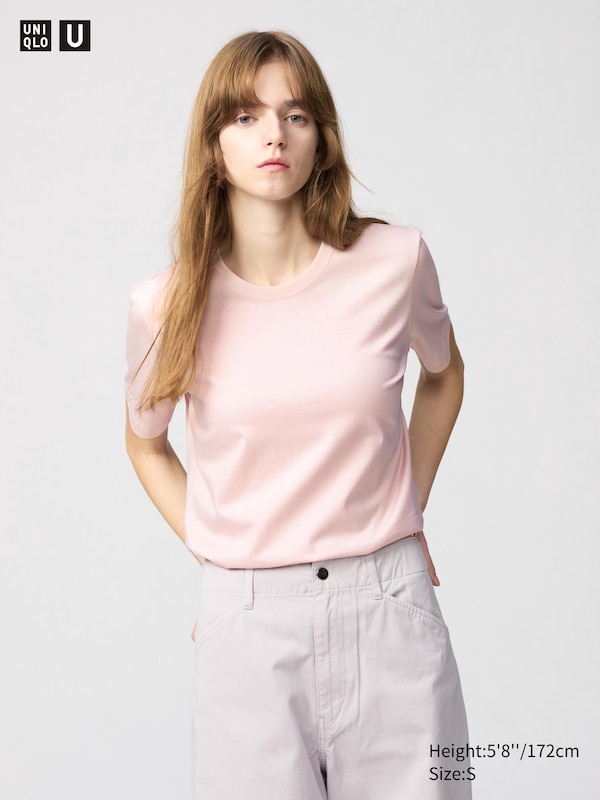 

Футболка из 100% хлопка supima Uniqlo, розовый