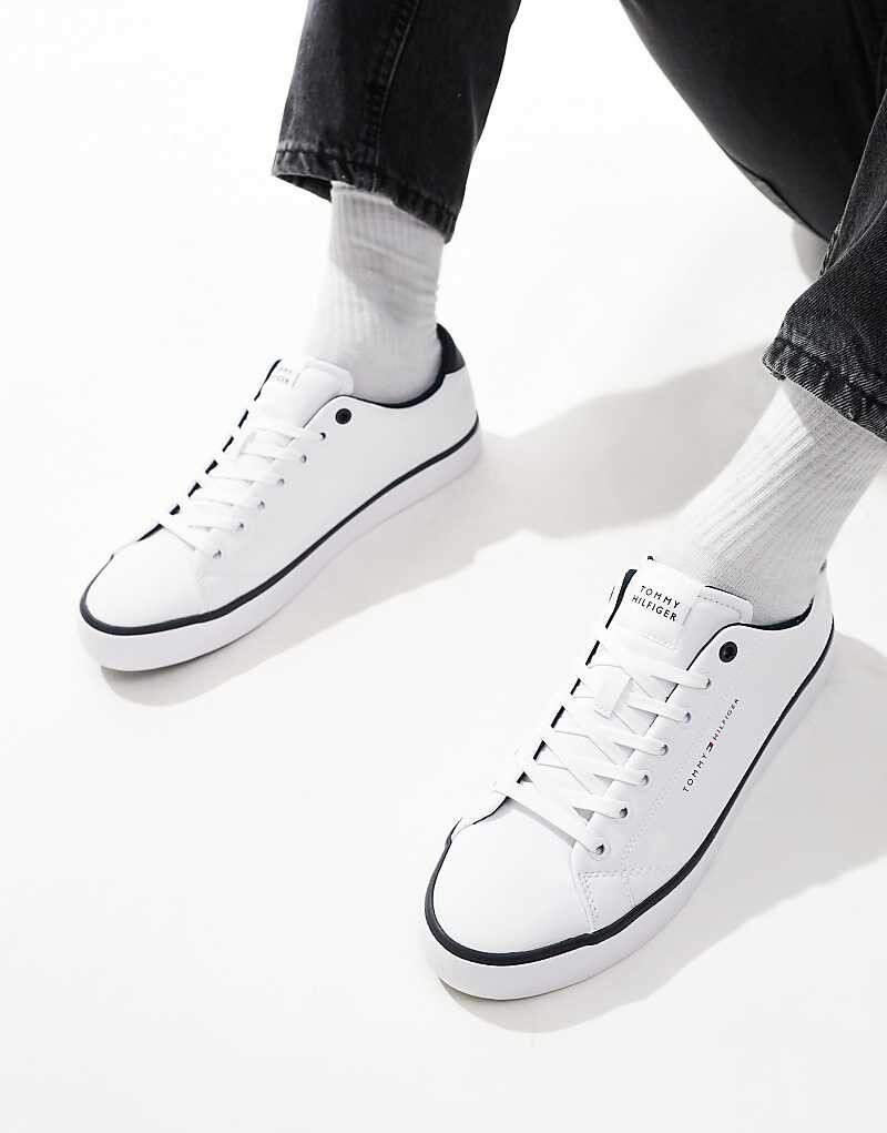 

Tommy Hilfiger белые кроссовки из вулканизированной кожи, Белый, Tommy Hilfiger белые кроссовки из вулканизированной кожи