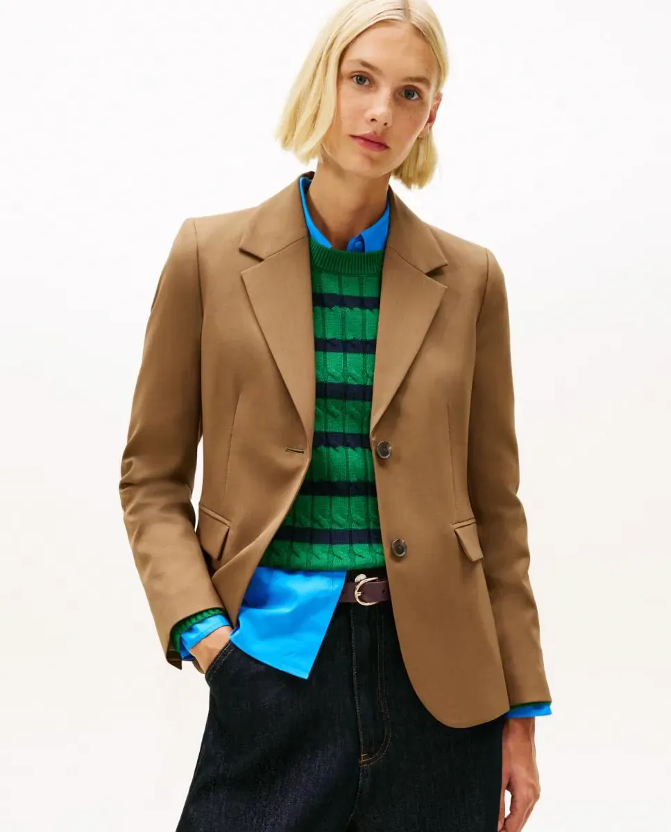 Женский структурированный блейзер классического силуэта Tommy Hilfiger, Camel