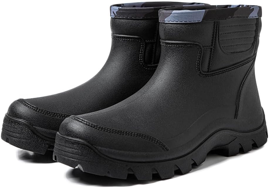 

Женские и мужские дождевые ботинки Rojeam, водонепроницаемые ботинки для сада и прогулок на открытом воздухе, черный