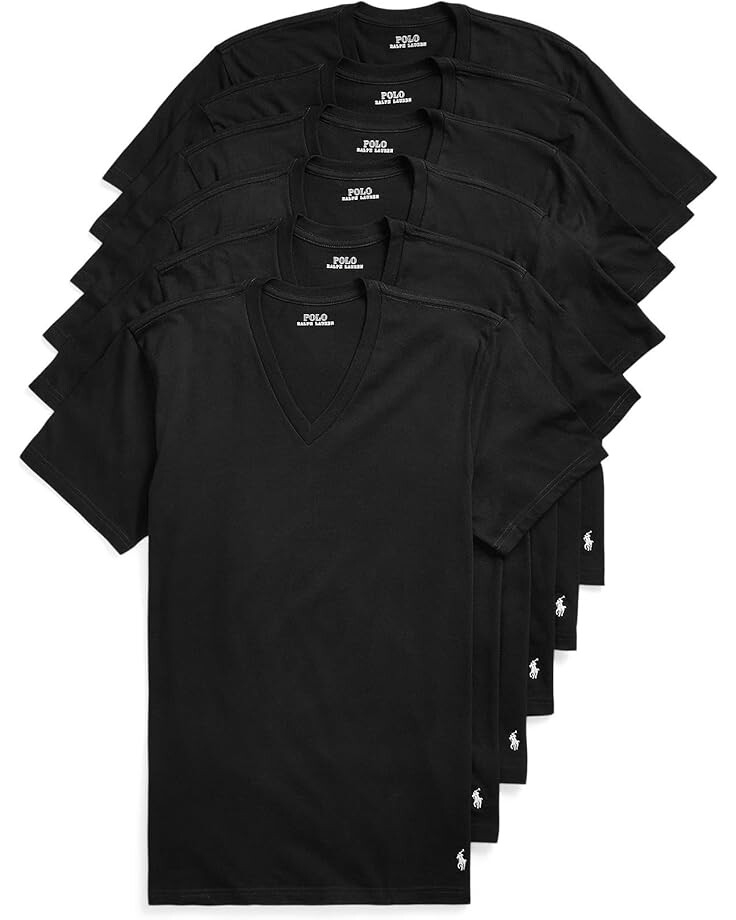

Поло Polo Ralph Lauren Classic Fit V-Necks, цвет 6 Polo Black/White PP