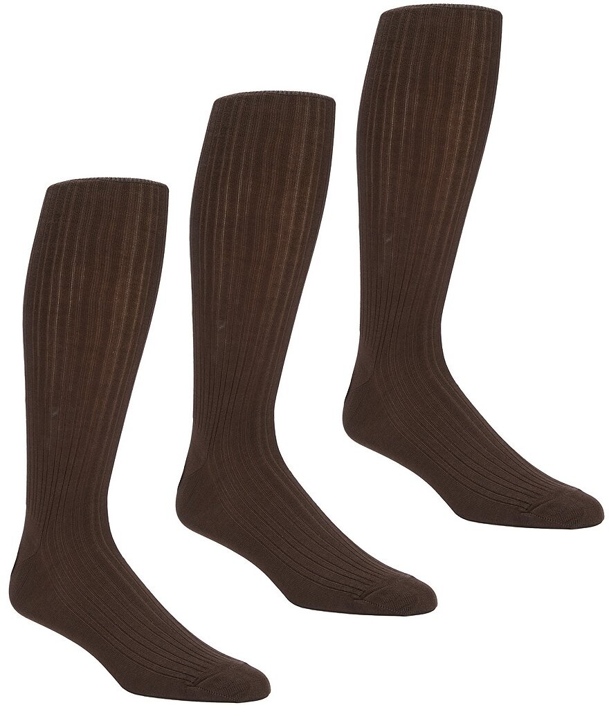 

Однотонные классические носки длиной выше икры Gold Label Roundtree & Yorke, 3 пары, коричневый