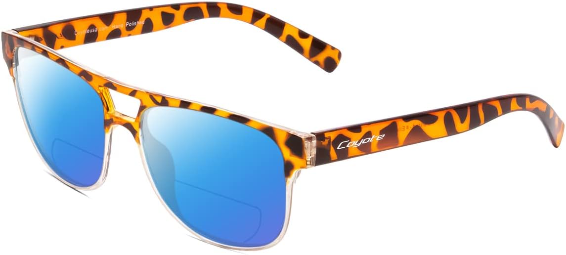 

Поляризованные бифокальные солнцезащитные очки Coyote Elixir, черепаховая оправа, прозрачный градиент/синее зеркальное покрытие +1.25, Tortoise Clear Fade Frame/Blue Mirror Lens