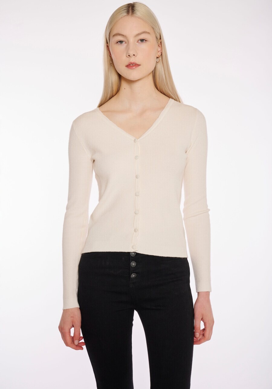 

Вязаный кардиган Hailys Knit Cardigan, кремовый