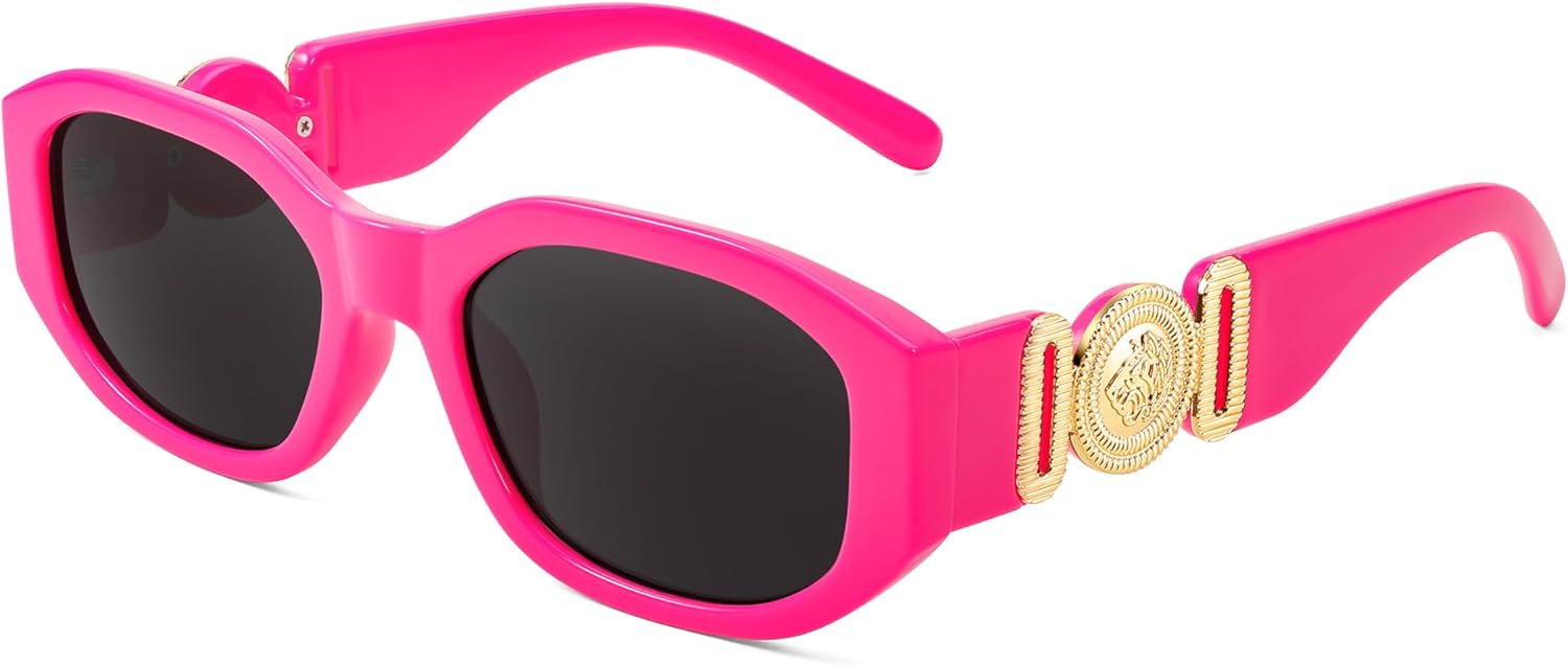 

Солнцезащитные очки FEISEDY в стиле ретро, ​​прямоугольные, для женщин и мужчин, винтажные, 90-е, маленькие, узкие, квадратные, модель B2322, 005 Rose Red Frame/Gray Lens