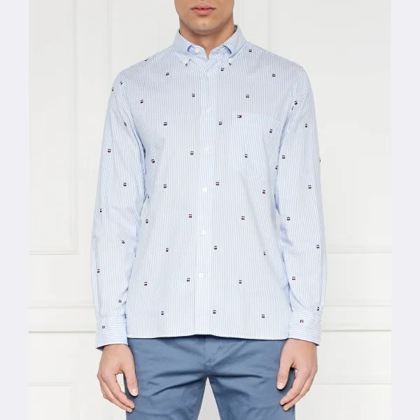 

Рубашка стандартного кроя Fil coupe global Tommy Hilfiger, синий