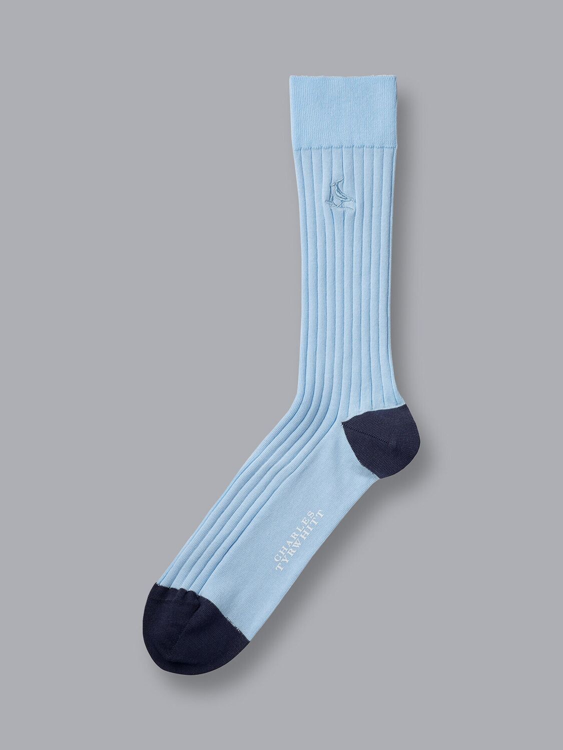 

Хлопковые носки в рубчик Sky Charles Tyrwhitt, голубое небо