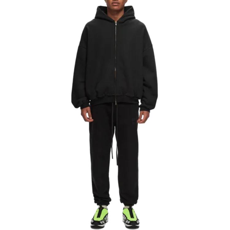 Толстовка с капюшоном на молке Heavy Fleece Fear Of God Essentials, Цвет обсидиановый черный/черный — фото 4