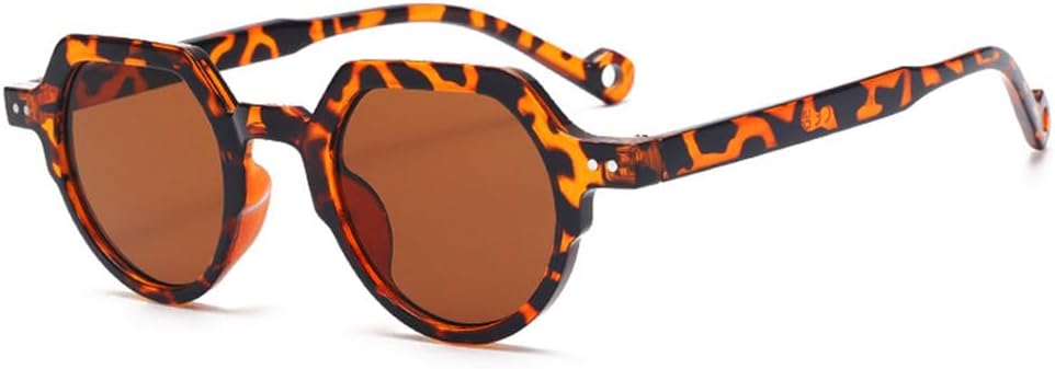 

Модные маленькие овальные солнцезащитные очки для женщин в винтажном панк-стиле, ретро-очки конфетных цветов, леопардовый принт, защита от ультрафиолета UV400 KTUCN, Leopard Tea