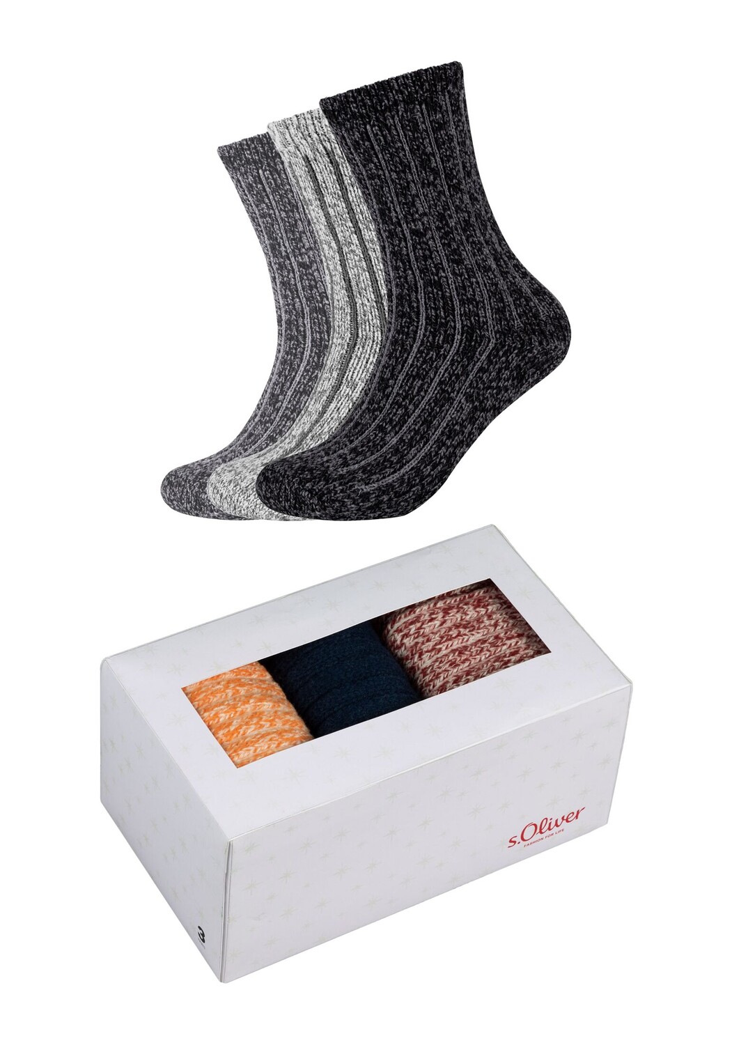 

Носки s.Oliver box 3 шт warm & cozy, цвет anthracite melange