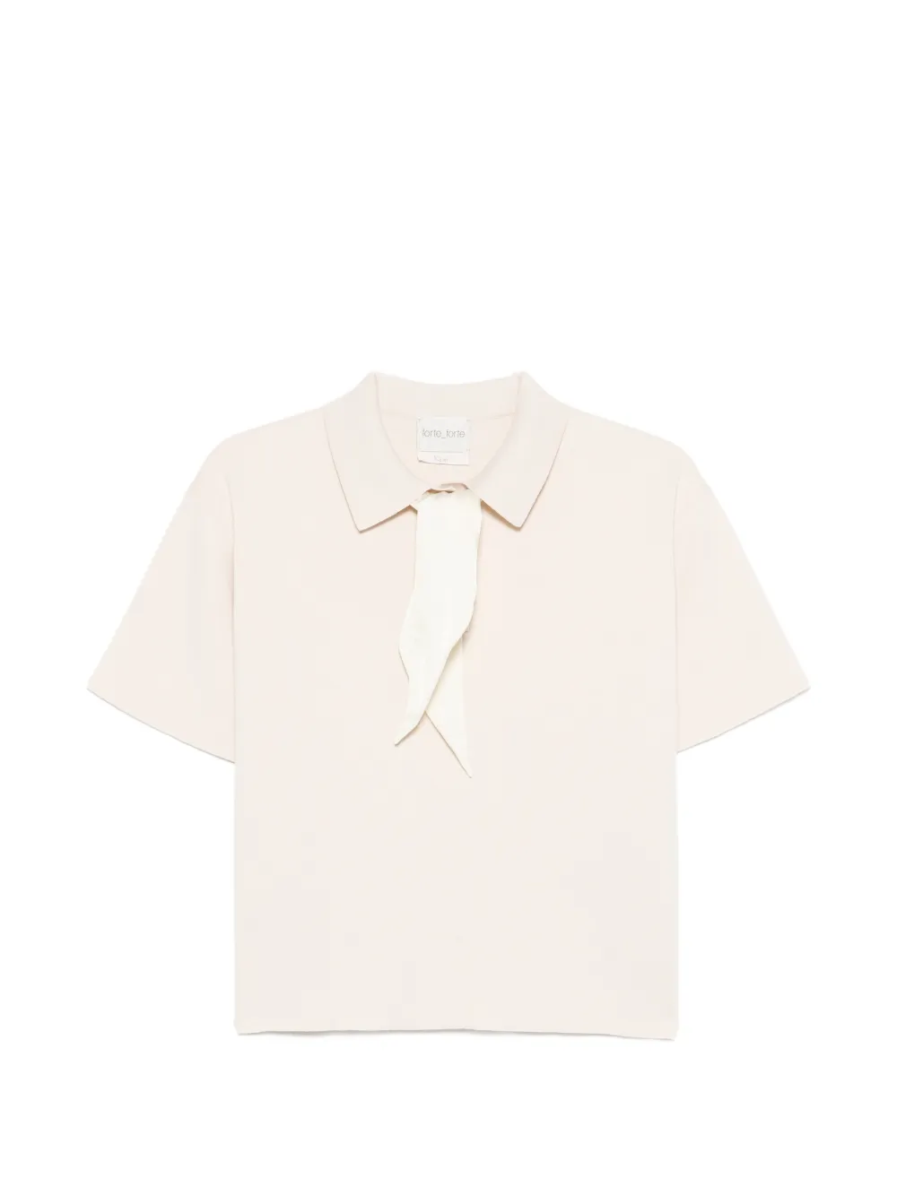 

Вязаный поло-топ с завязкой Forte Forte, нейтральный