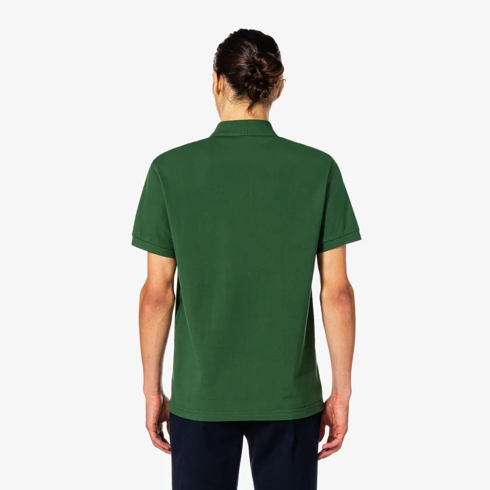 Мужская базовая футболка-поло Lacoste French Regular Fit, зелёная — фото 3