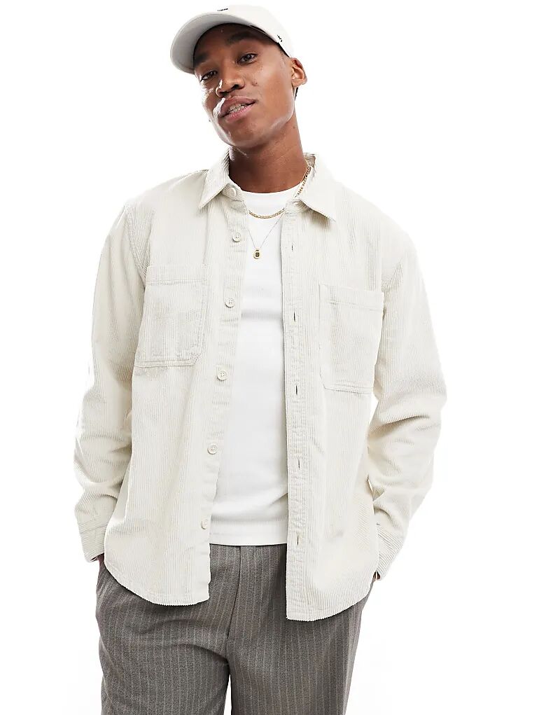 

Куртка-рубашка Hollister Wide Wale Corduroy в кремовом цвете