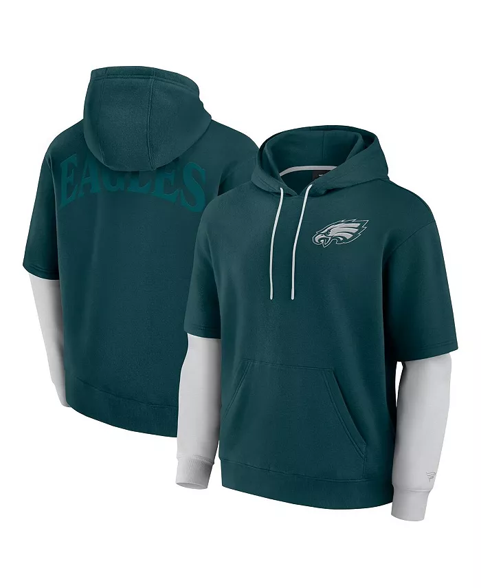 

Мужская и женская зеленая толстовка Philadelphia Eagles Sleek Elements с капюшоном Fanatics