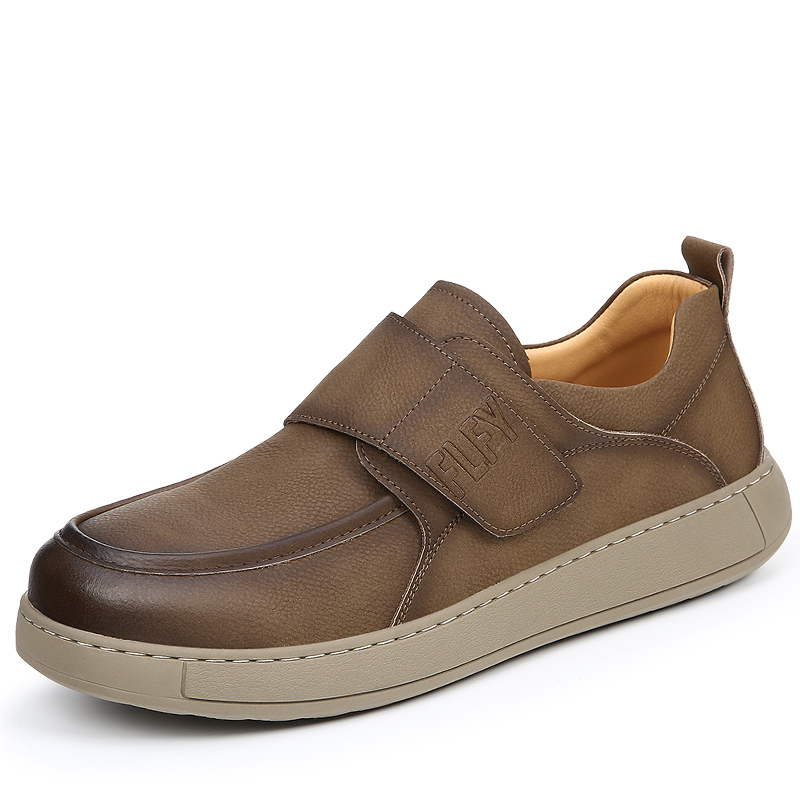 

KACHILANG Повседневные кожаные туфли мужские низкие серые хаки коричневые белые коричневые, цвет Brown