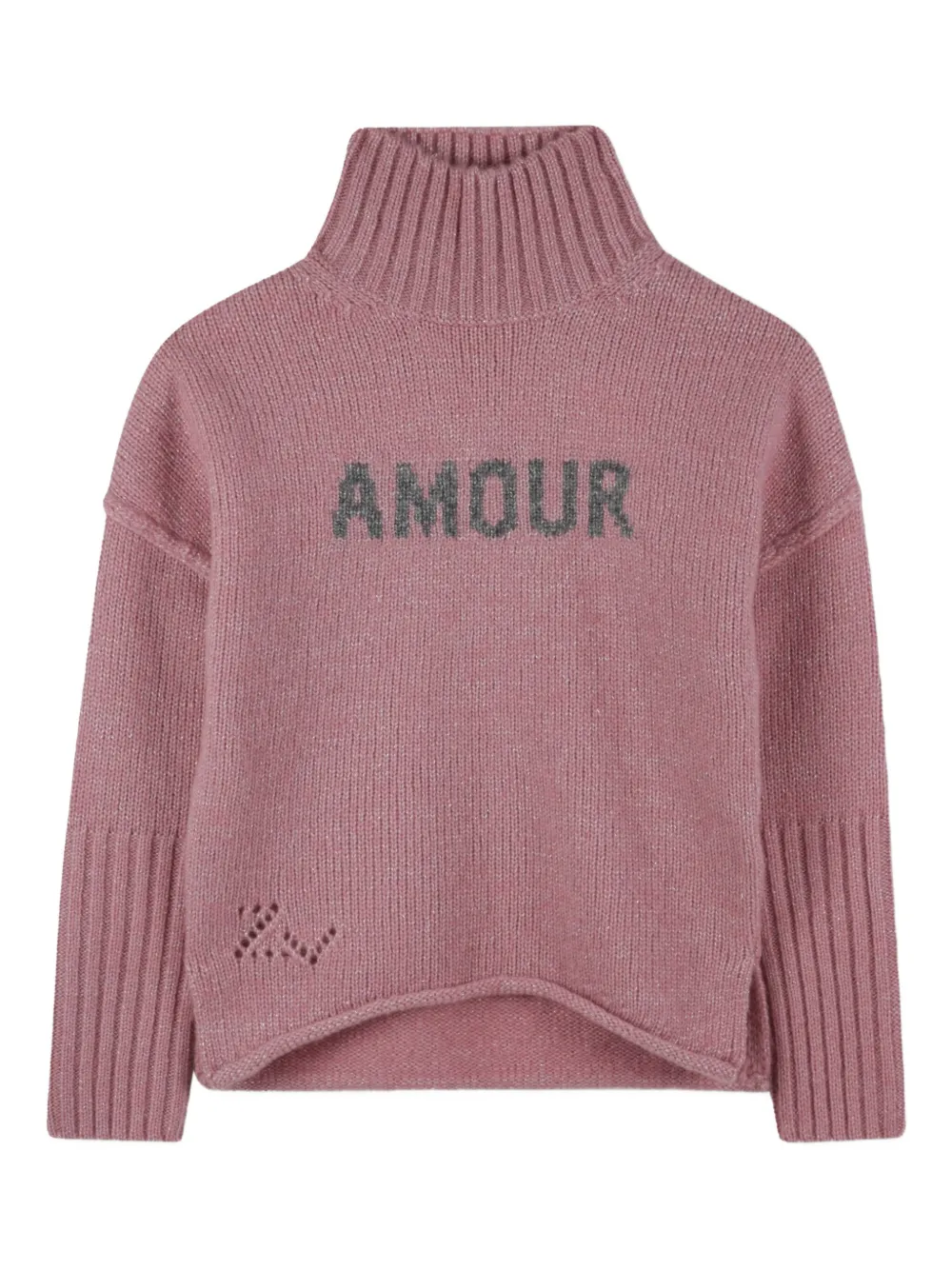 

Свитер с высоким воротником Zadig & Voltaire Kids, розовый