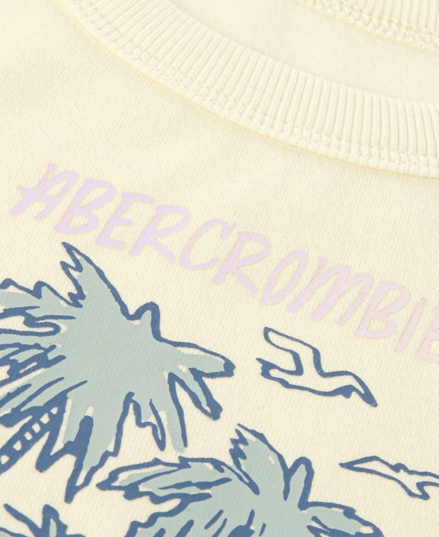 Майка Girls' Tropez Surf Club Abercrombie Kids, слоновая кость — фото 3