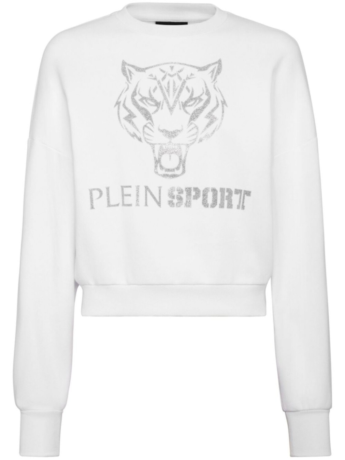 

Plein Sport укороченная толстовка с принтом, белый
