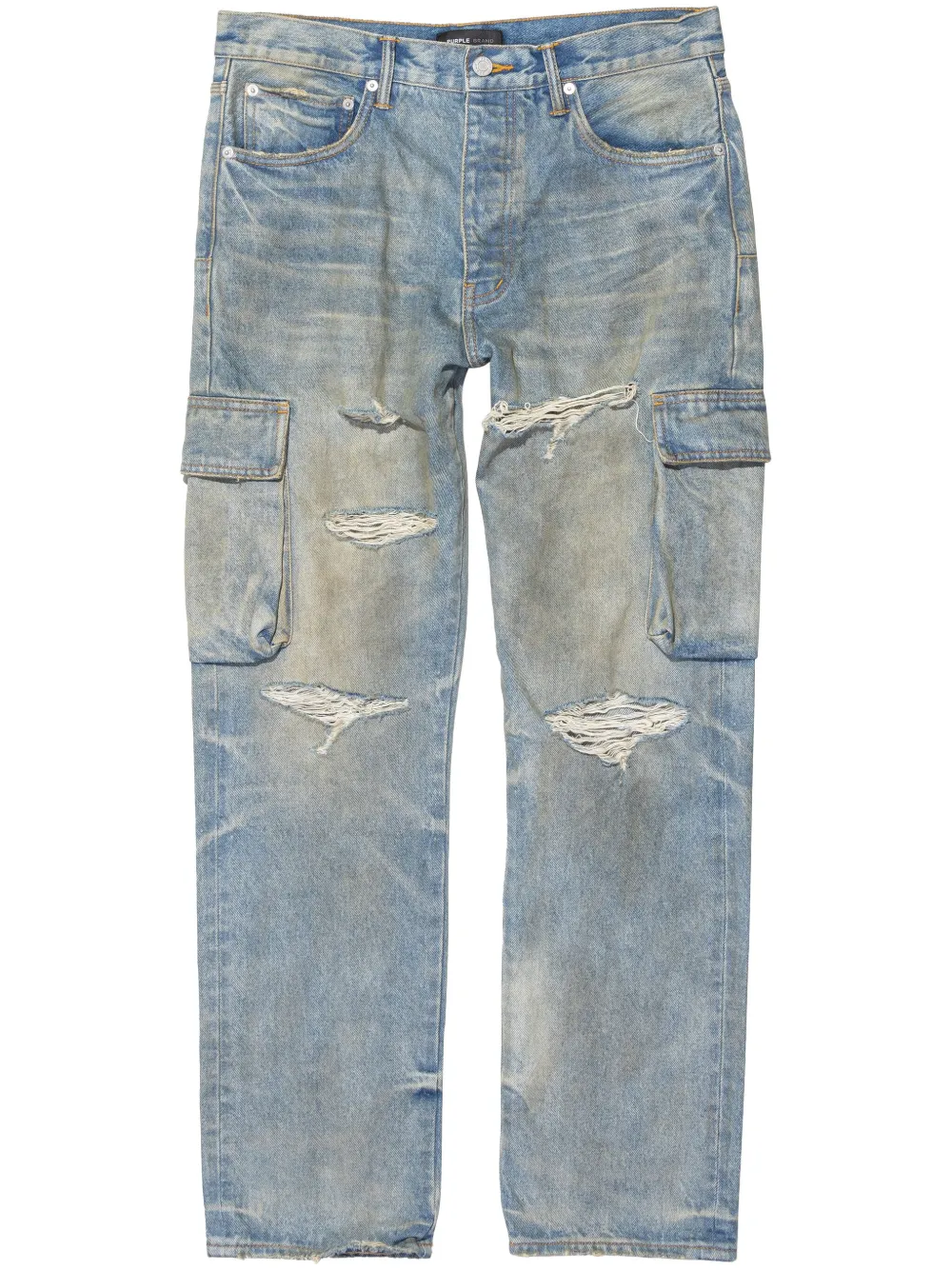 

Джинсы карго с прорезями Purple Brand, синий