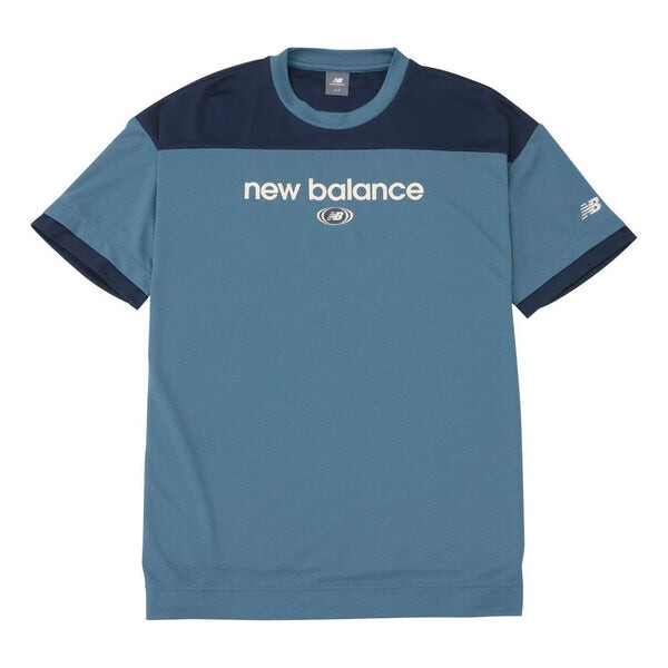 

Футболка с линейным логотипом и сотовой сеткой New Balance, синий