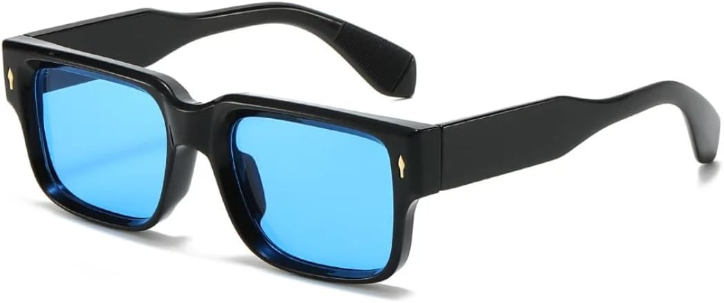 

Модные квадратные женские солнцезащитные очки класса люкс в стиле ретро для мужчин, трендовые очки с леопардовым принтом, защита от УФ-излучения UV400 UATXTAU, Black Blue