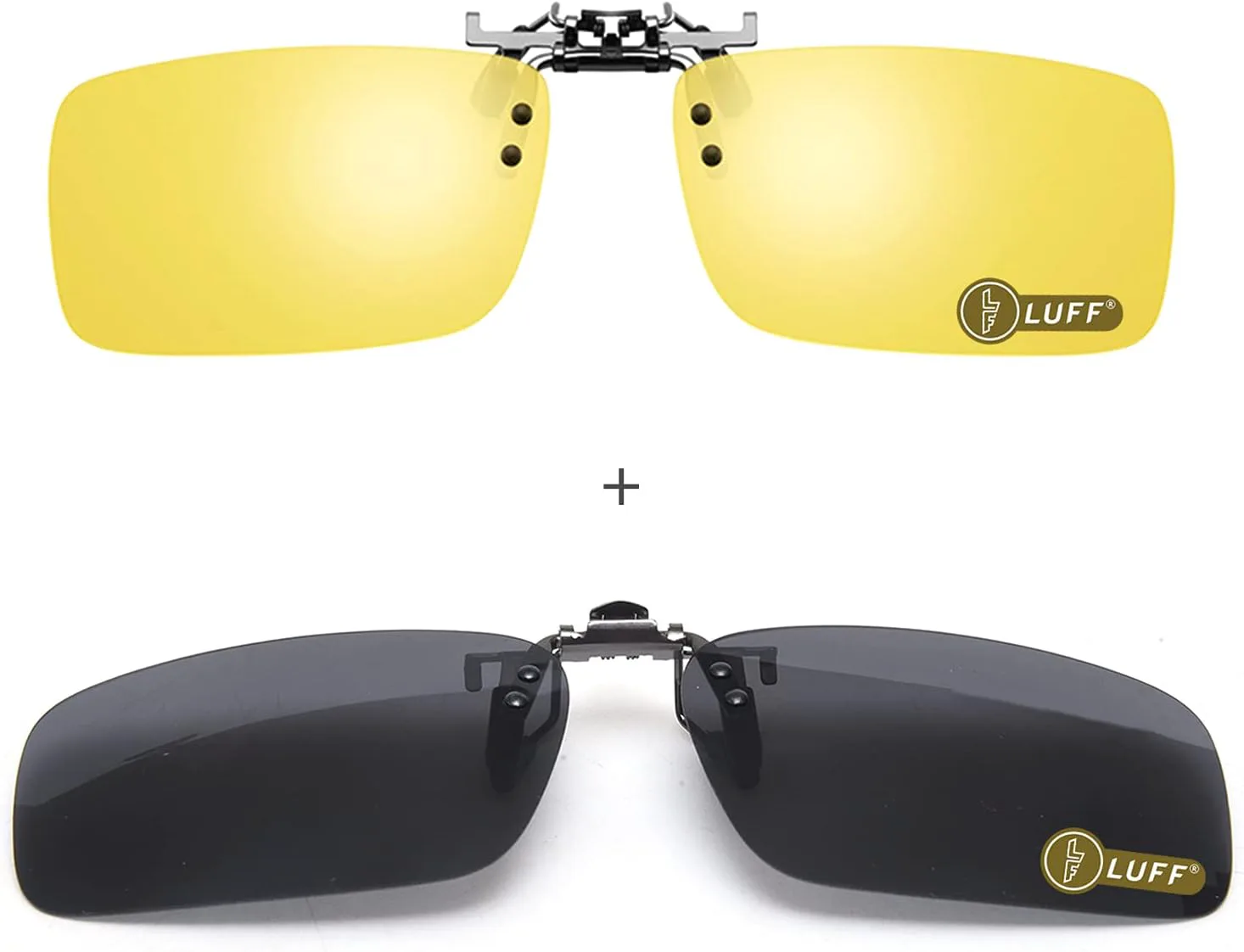 

Поляризованные/очки ночного видения LUFF с зажимом для крепления на одежду/очки для коррекции близорукости для вождения, черно-желтые, 2pc-10-black-yellow