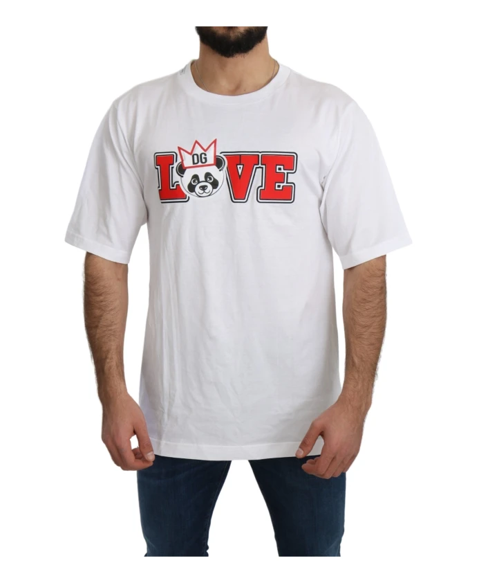 

Футболка S love с принтом панды Dolce & Gabbana, белый