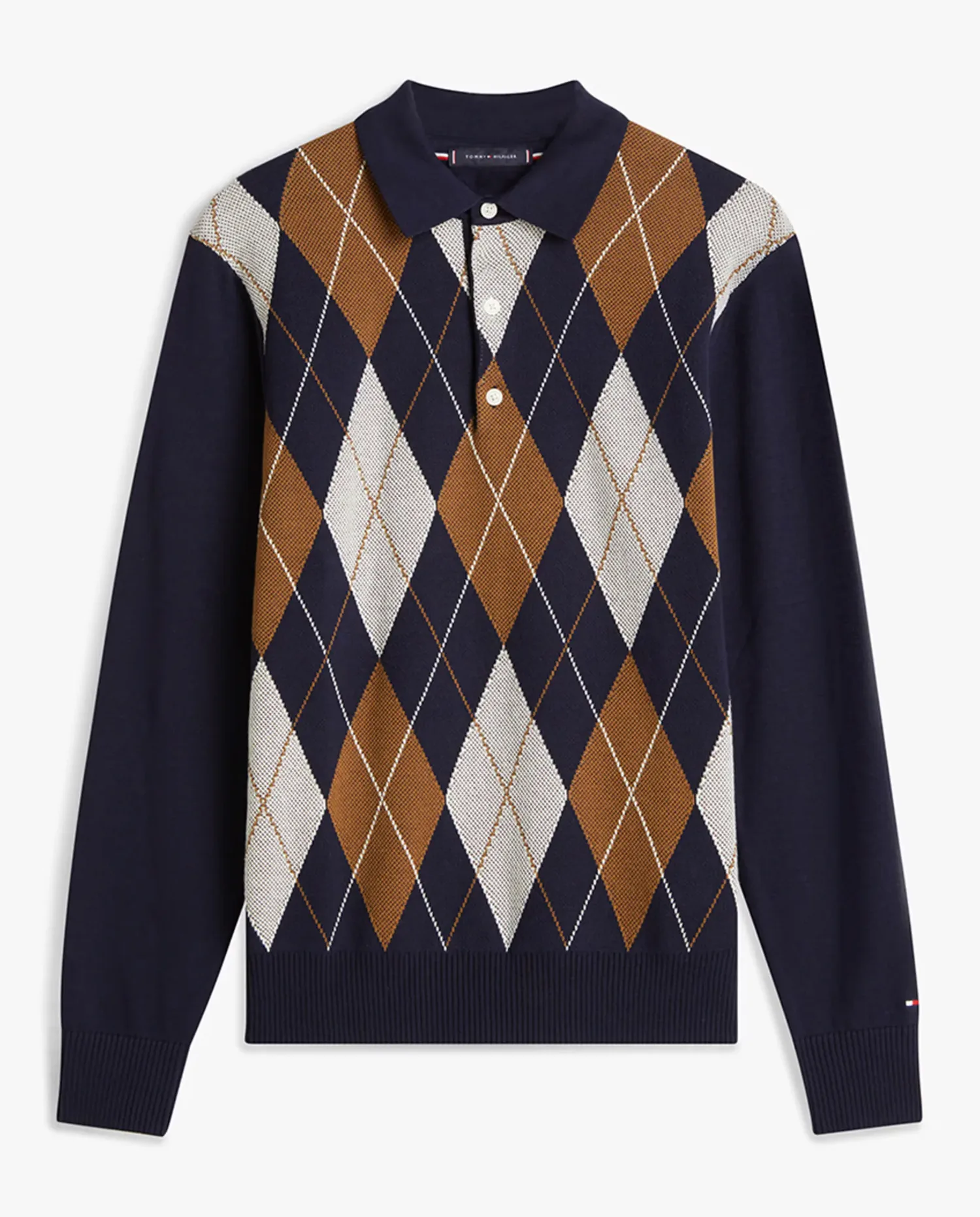 Мужской свитер поло с рисунком Tommy Hilfiger, темно-синий — фото 4