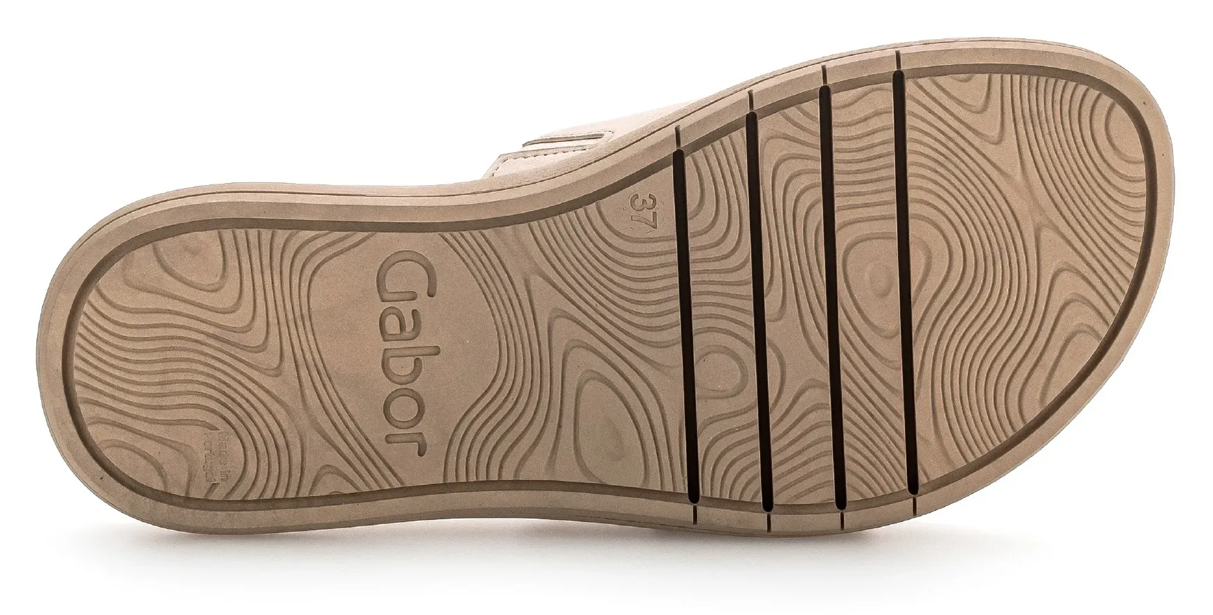 Мюли Gabor, платформа, летние туфли, тапочки с большой декоративной пряжкой, бежевый — фото 3